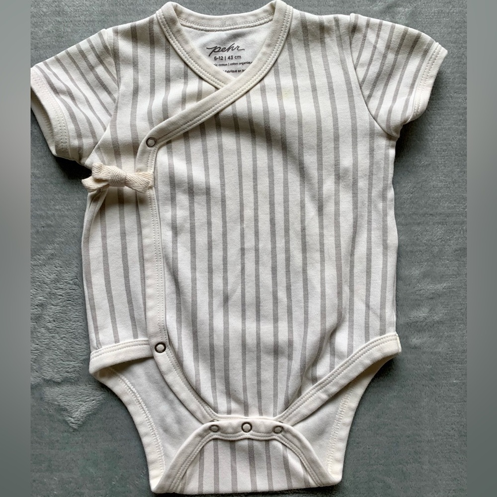 Pehr- Organic Short Sleeve Kimono one-piece - Pebble Grey